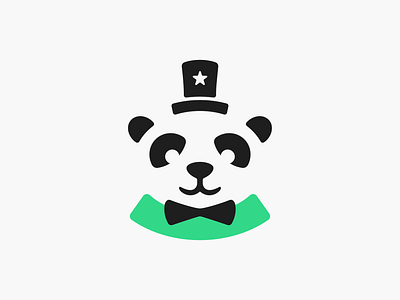 Handsome Panda! bamboo bear brand branding china costume geometric hat icon illustration logo logo design logodesign magic mark monochrome panda pandas suit symbol