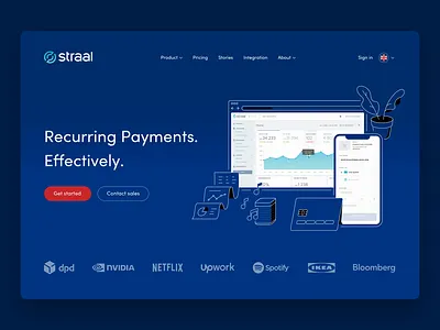 Straal 2020 Website animation clean fintech header homepage illustration landing landingpage payments saas webdesign webpage