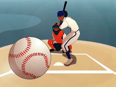 Baseball Styleframe Batter animation baseball character character design design illustration sport woman