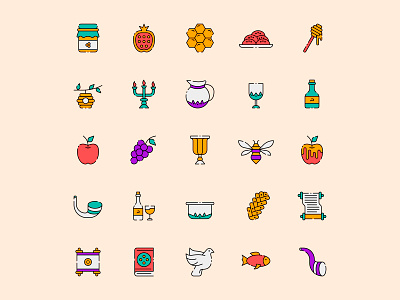 Rosh Hashanah Yom Kippur Icon Set ai ai design ai download ai vector icon design icons download icons pack icons set illustration illustrator logo logo design symbol vector design vector download vector icon yom kippur yom kippur icon yom kippur vector