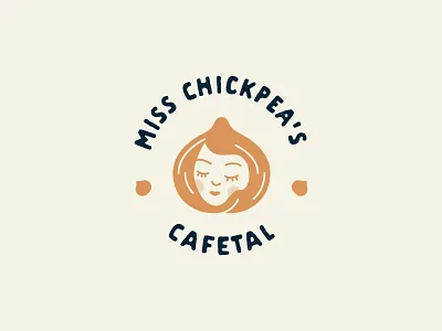 Miss Chickpea's Cafetal Logo Design brand brand identity branding chickpea design icon logo logo design logodesign minimal miss patisserie symbol vegan vegan food woman