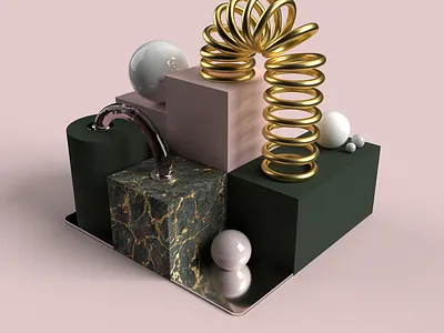 Adobe Dimension is great! 3d 3d composition adobe dimension gold isometric