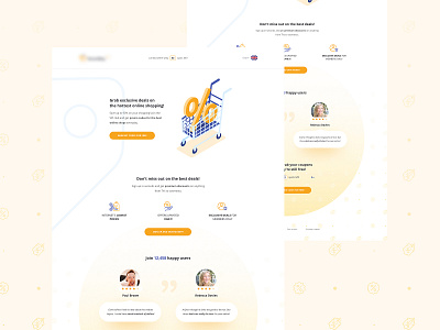 Landing Page concept for online shopping discounts cart clean discounts ecommerce joyful landing landing page layout minimal online shopping orange ui deisgn ui desgin ui design ux ux ui web web design website