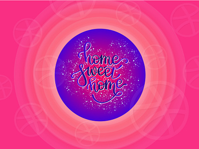 home sweet home design home sweet home icon illustration illustrator inscription invite lettering postcard typography vector