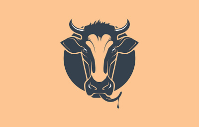 The Cow animal character clean cow cow logo hm64 illustraion logo logo design