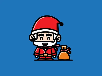 Chibi Santa Claus adorable anime art baby cartoon character chibi christmas cute funny gift illustration kawaii kids little logo mascot merry santa claus winter