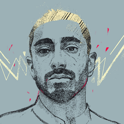 Riz Ahmed in Sound of Metal character film illustrated illustration illustrator people portrait portrait art portrait illustration portrait painting portraits procreate sound of metal