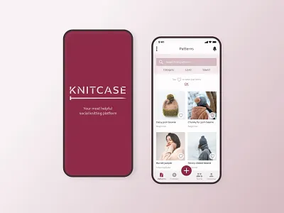 Concept knitting app app app screens branding crafts app hobby app knitting ui ui design