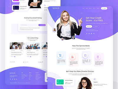 Loan Provider Website "Borrow.itz" Home Page Concept app branding credit card credit card layout credit card provider credit card services credit cards design landing page design loan app loancompany loancompany psd template trend design 2020 ui ui designer uiux web design website website design