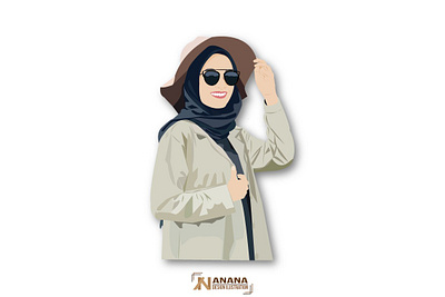 Muslimah vector design eyeglasses flat icon illustration illustrator muslimah vector woman woman illustration