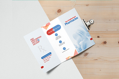 Meriden Pharmacy - Trifold branding design illustration typogaphy