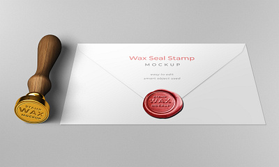 Wax seal stamp envelope mockup brand envelope high resolution identity mockup smart object wax wax seal wax stamp