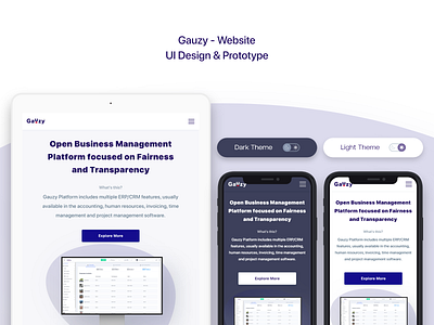 Gauzy Platform - Website - UX/UI Design & Prototype dark design light design ui ui design uidesign website website design