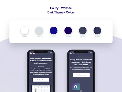 Gauzy Platform - Website - UX/UI Design & Prototype color palette colors colours dark design web design