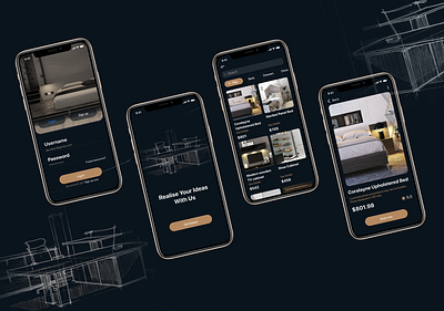 Realise your ideas with us app design furniture app ui ux