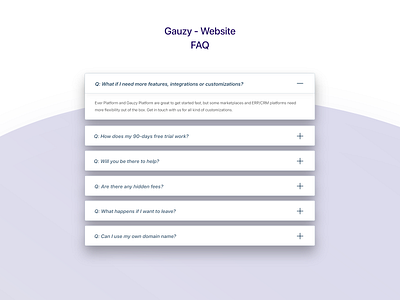 Gauzy Platform - Website - UX/UI Design & Prototype design faq faq page frequently asked questions ui ui design uidesign