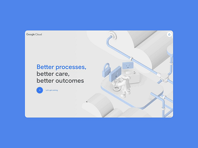 Google Cloud - Healthcare Insights 2 3d animated animation clean illustration interactive landing landing page minimal motion typography ui uiux ux web webgl website