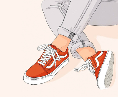 VANS Sneaker Illustration brand illustration digitalart fashion illustration freelance illustrator illustration illustrator lifestyle illustration shoes sports illustration vans