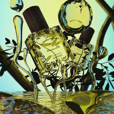 perfume 3D water 3d 3d art branding design graphic graphicdesign modeling poster ui vector