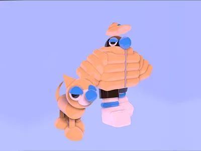 The Dog 3d animal character dog hat jacket minimal simple winter