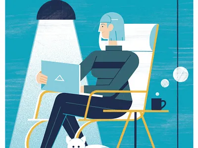 Retirement character digital editorial folioart illustration michael driver nature