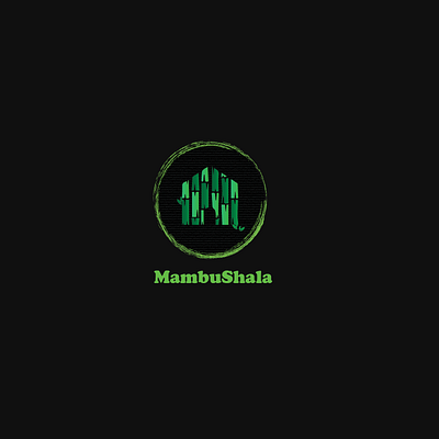 Logo for a bamboo construction business adobe illustrator brand identity dark theme flat logo