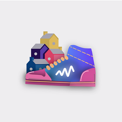 Sneaker Logo adobe illustrator brand identity design flat illustration logo