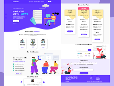 Hosterin Landing Page application design hosting hosting company hosting service server ui ux ui design web web app web design website