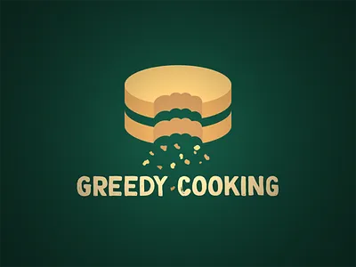 Greedy Cooking brand branding cake cake logo cake shop cakery cakes design food icon illustration logo logo design logodesign pastries pastry pastry shop typography vector