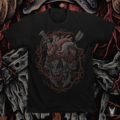 Available apparel design artwork band merch clothing design dark art dark artist horror artwork illustration macabre merch design sebrodbrick skull skull art skull design t shirt design