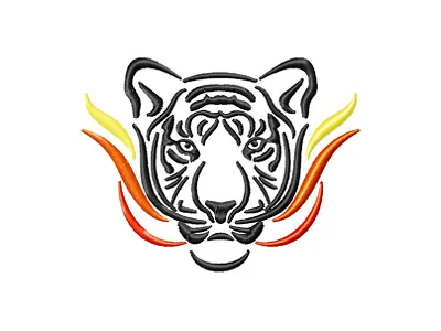 Fiery Tiger Embroidery embroidery embroidery design embroidery digitizing tiger tiger logo