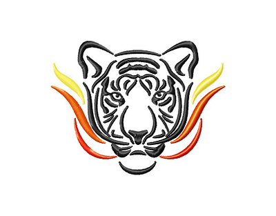 Fiery Tiger Embroidery embroidery embroidery design embroidery digitizing tiger tiger logo