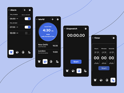 Clock App Design Concept alarm app app clean clock clock app clocks concept creative design dribbble minimal redesign concept stopwatch time timer trend trending typography ui world clock