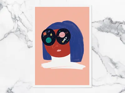 The Spacy Girl illustration illustration art illustrator procreate