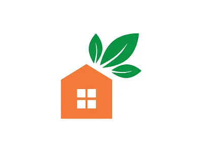 New Leaf Homes Concept branding builders design green house house illustration housing identity illustration leaf leaves orange vector