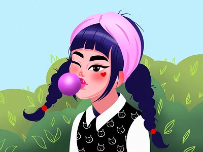 Cute girl art artist artwork design digital art digitalart girl illustraion illustrator painted