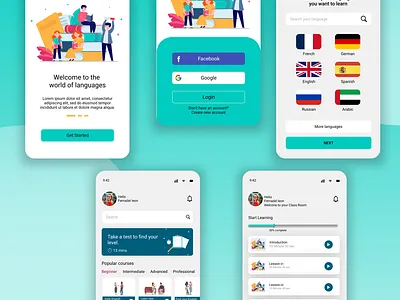 Language learning app uidesign