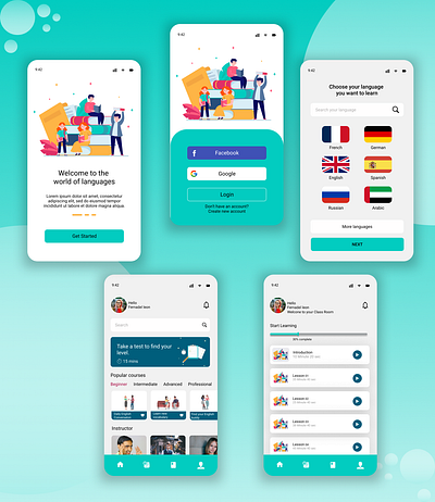 Language learning app uidesign