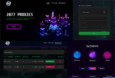 2077 Proxies UI design adobe illustrator branding figma ui ui ux uiux