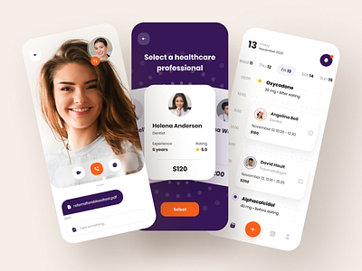 Telemedicine App Design appointment calendar doctor health health app health care healthcare illustration medical medicine mobile mobile app mvp patient schedule startup telehealth telemedicine ui ux