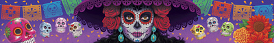 Zox Dia de Muertos celebration character cutout paper death design flowers holiday illustration la catrina mexican tradition photoshop straps sugar skull wristband zox