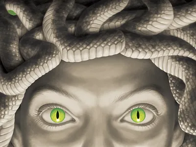 Zox Medusa character design eyes greek mythology illustration medusa monster mythology photoshop snakes straps wristband zox