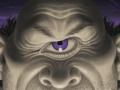 Zox Polyphemus cave character cyclops eye giant greek mythology illustration monster mythology photoshop polyphemus straps wristband zox