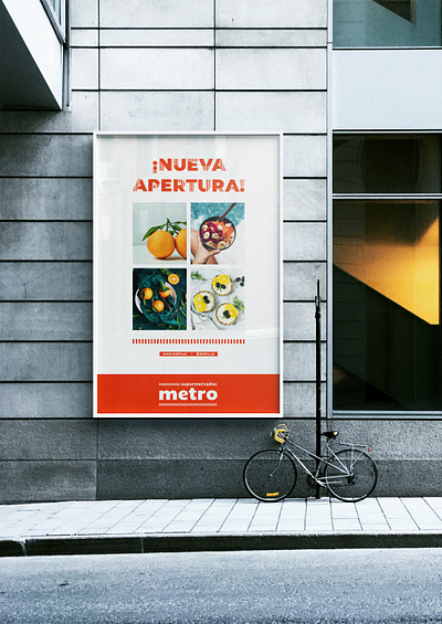 Metro | Supermarket Rebranding art direction branding color creative direction digital design graphic design grocery grocery poster grocery store modern orange photography poster rebranding redesign street poster supermarket supermarket branding supermarket rebranding typography