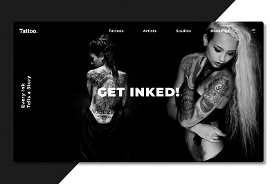 Tattoo Website Concept design graphicdesign ui web