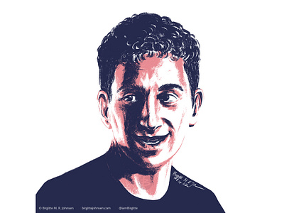 Joe Trohman portrait art digital art digital illustration fall out boy fob illustration joe trohman limited colour palette limited colours portrait