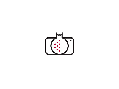 Pomegranate Photography camera clean logo minimal outlines photography photography logo pomegranate simple smart