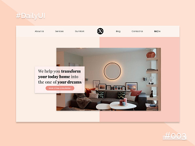 Daily UI #003- Landing page dailyui design flat interior design landing landingpage ui design