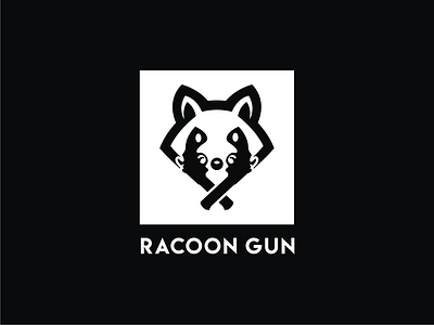 Racoon Gun branding design doublemeaning dualmeaning gun illustration logo racoo