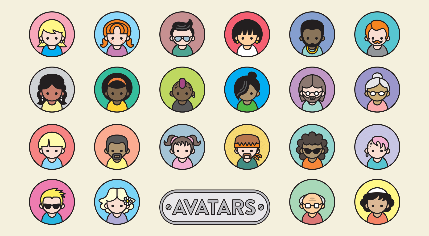 22 Avatar Icons design icon icon set illustration ui ui design ux vector web